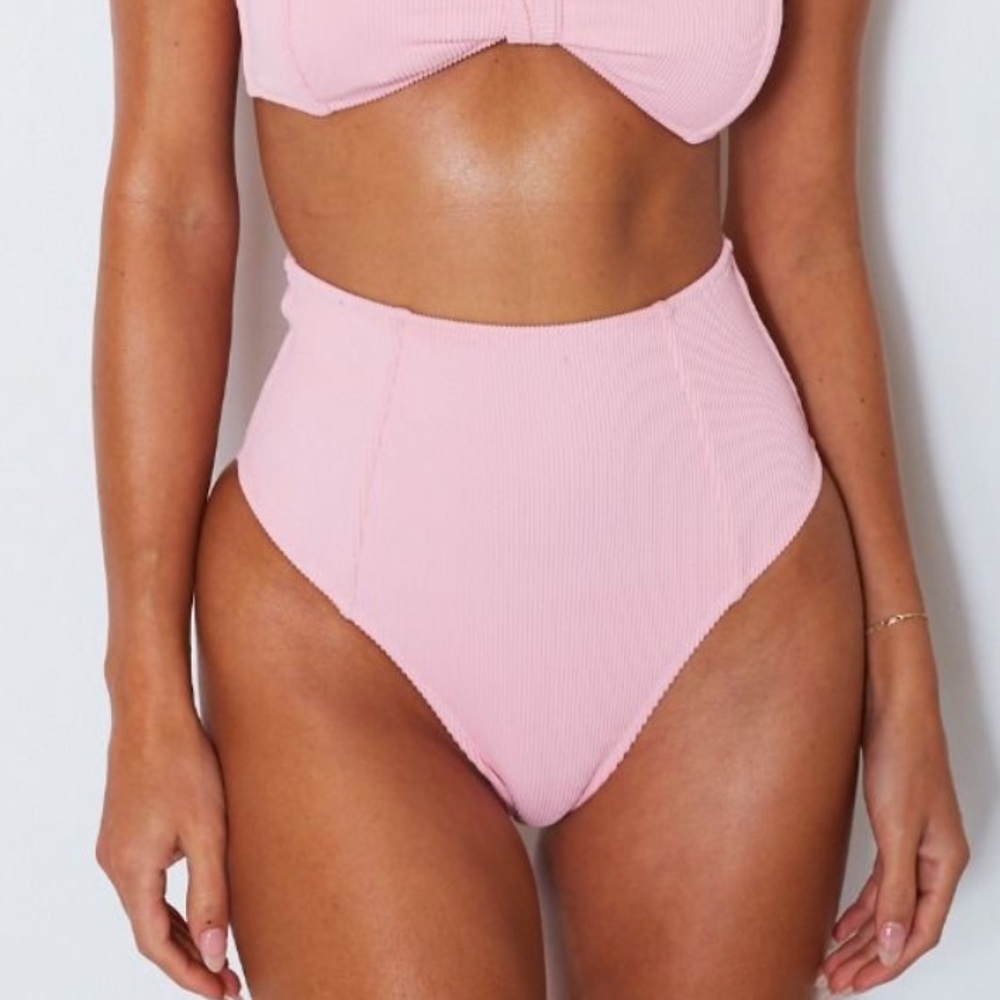 White Fox Tula Bottoms Fairy Floss Rib Light Pink